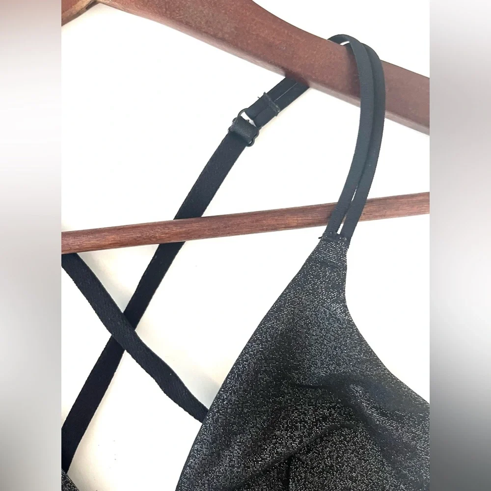 3 for 20 AUDEN Target‎ Bralette NWT Black Shimmer Crossback V Front | S